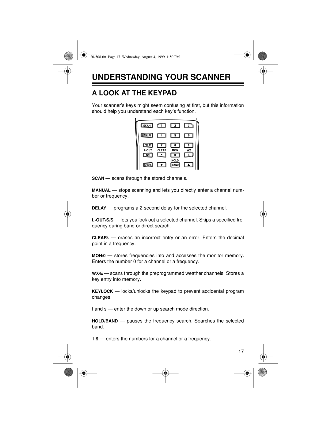 Radio Shack PRO-28 owner manual Understanding Your Scanner, Look AT the Keypad 