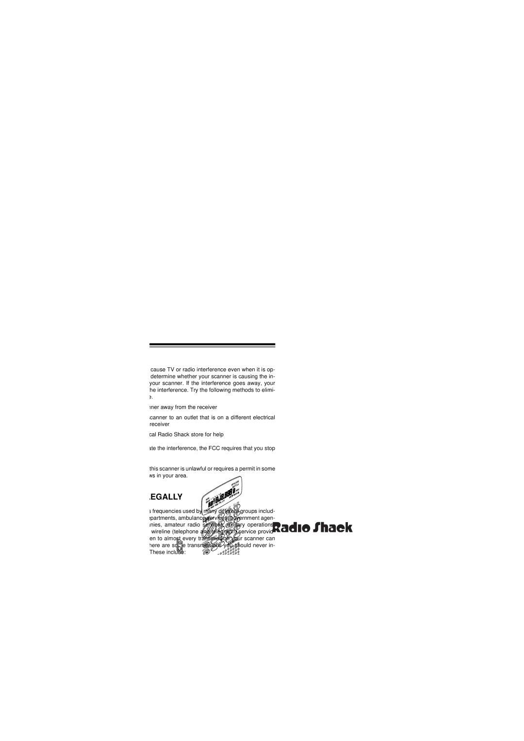 Radio Shack PRO-29 owner manual FCC Notice, Scanning Legally 