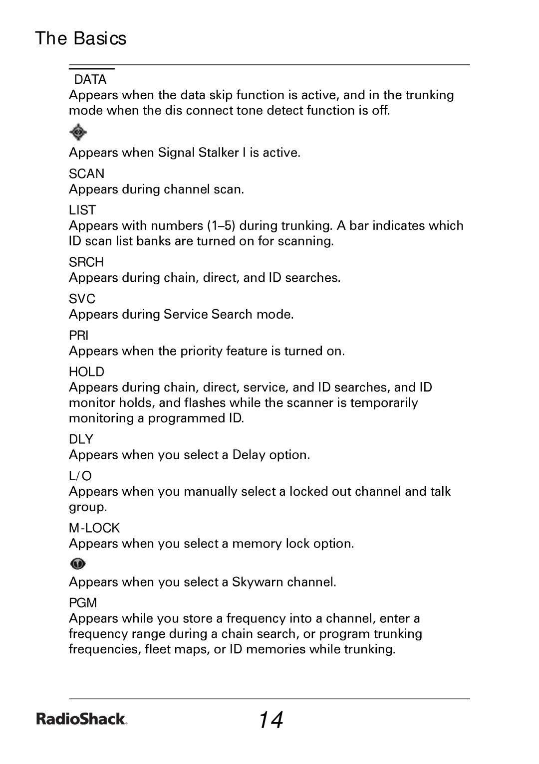 Radio Shack PRO-433 quick start Scan 