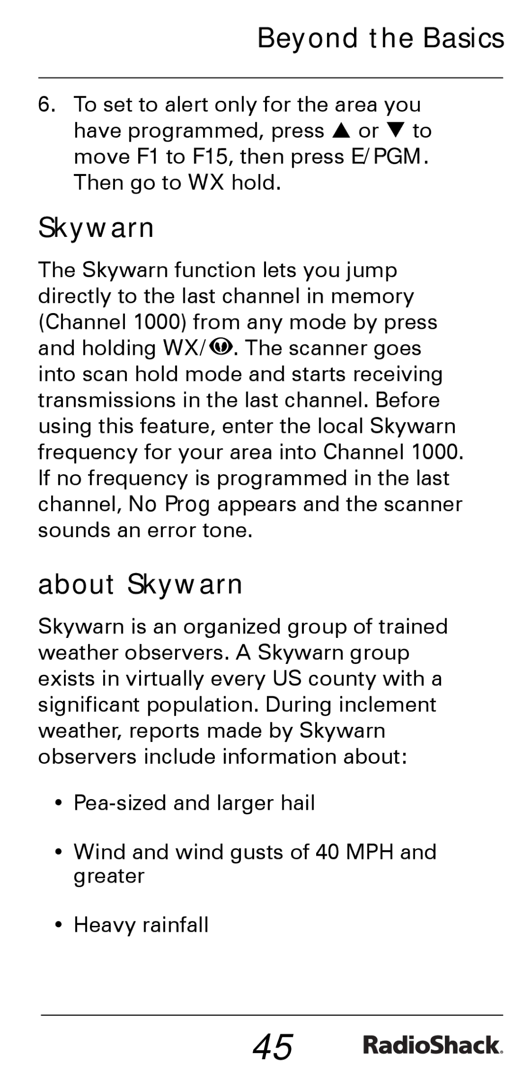 Radio Shack PRO-528 manual About Skywarn 