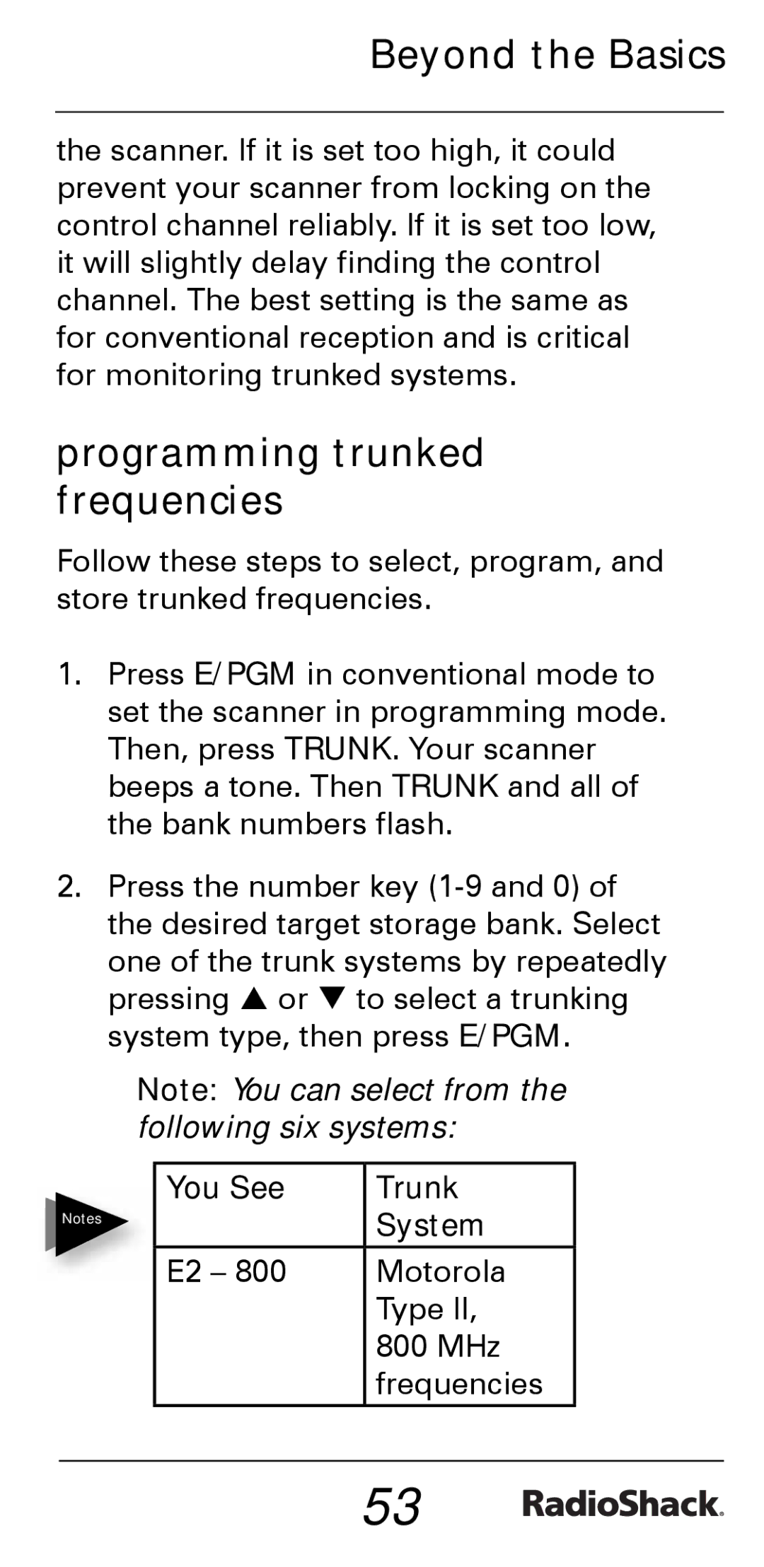 Radio Shack PRO-528 manual Programming trunked frequencies, You See Trunk System 