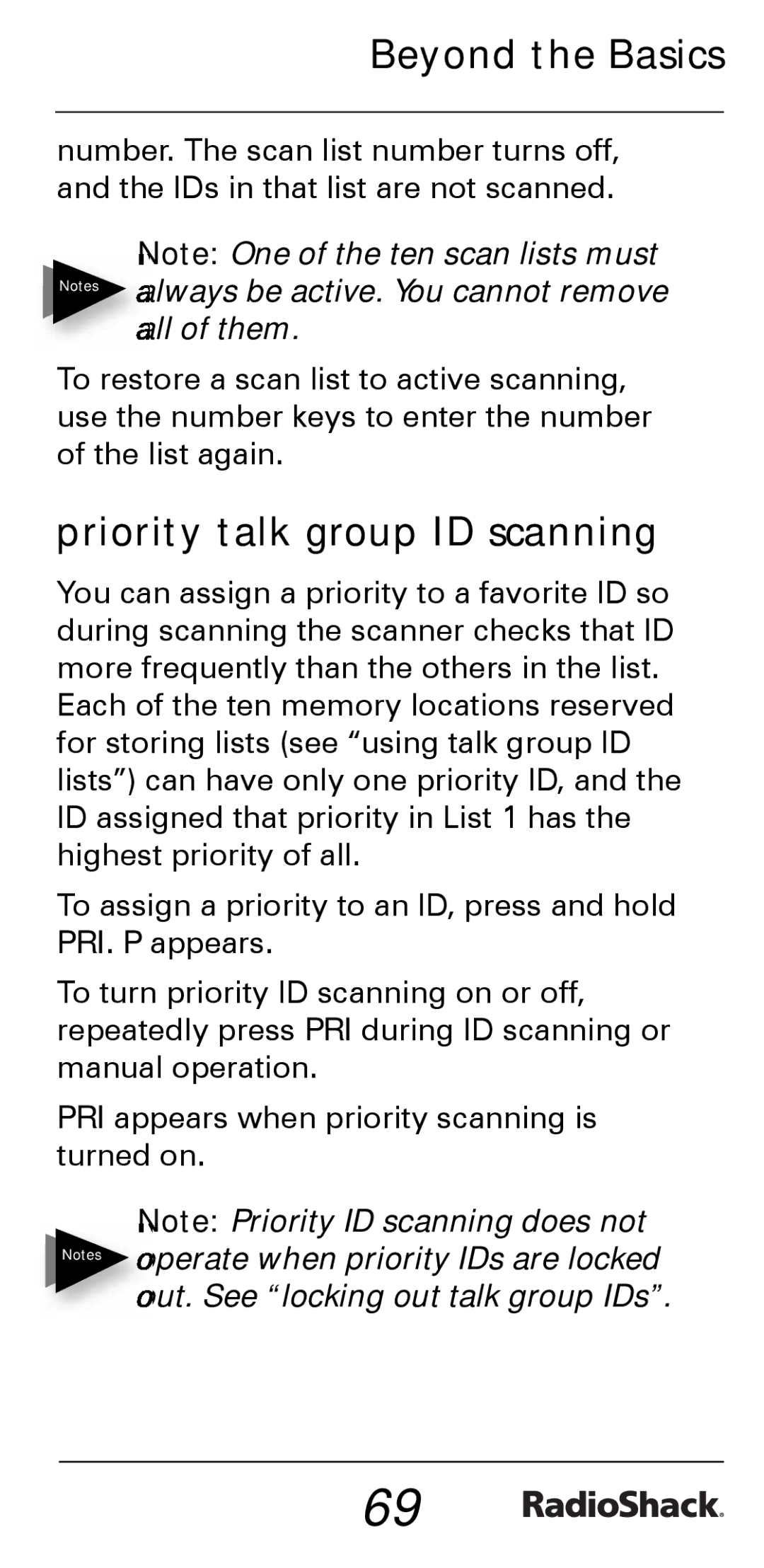 Radio Shack PRO-528 manual Priority talk group ID scanning, All of them 