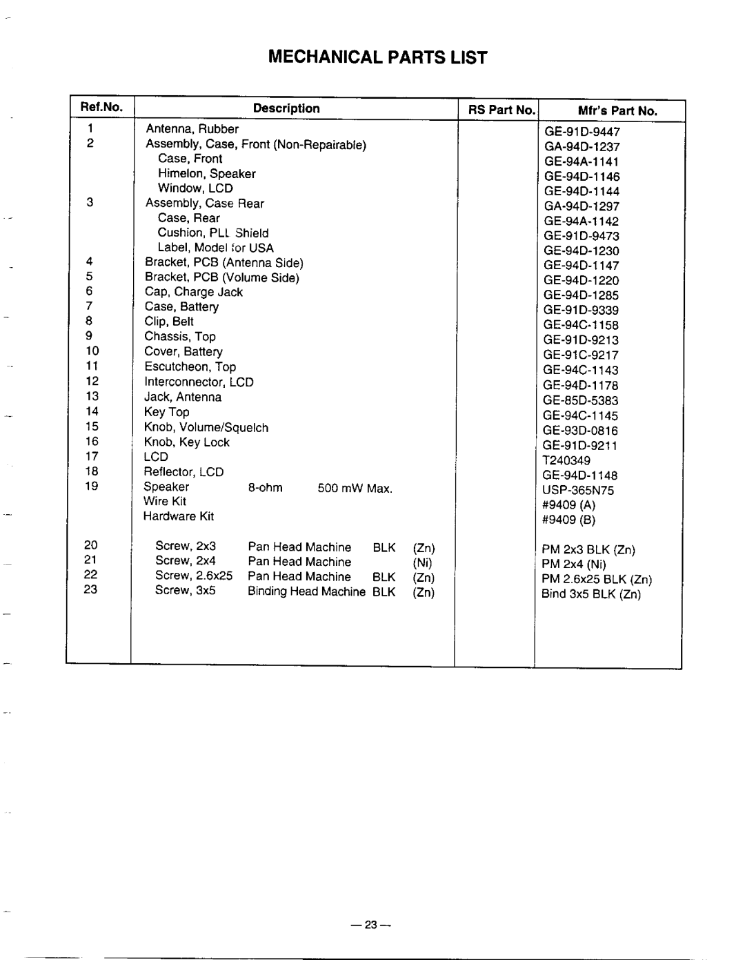 Radio Shack Pro-60 manual 