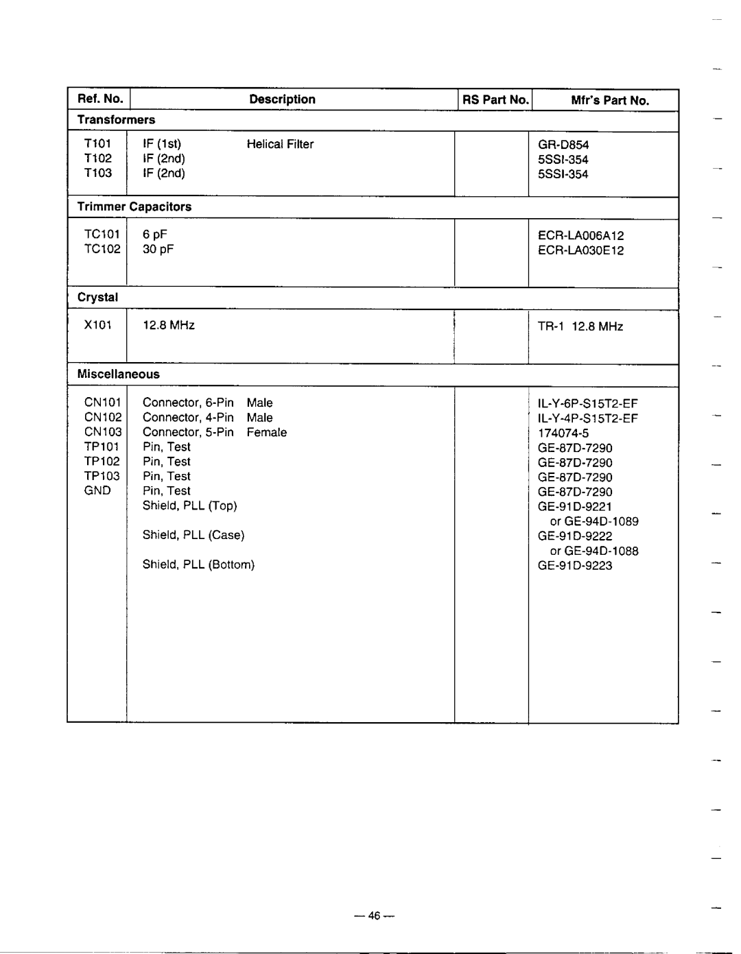 Radio Shack Pro-60 manual 