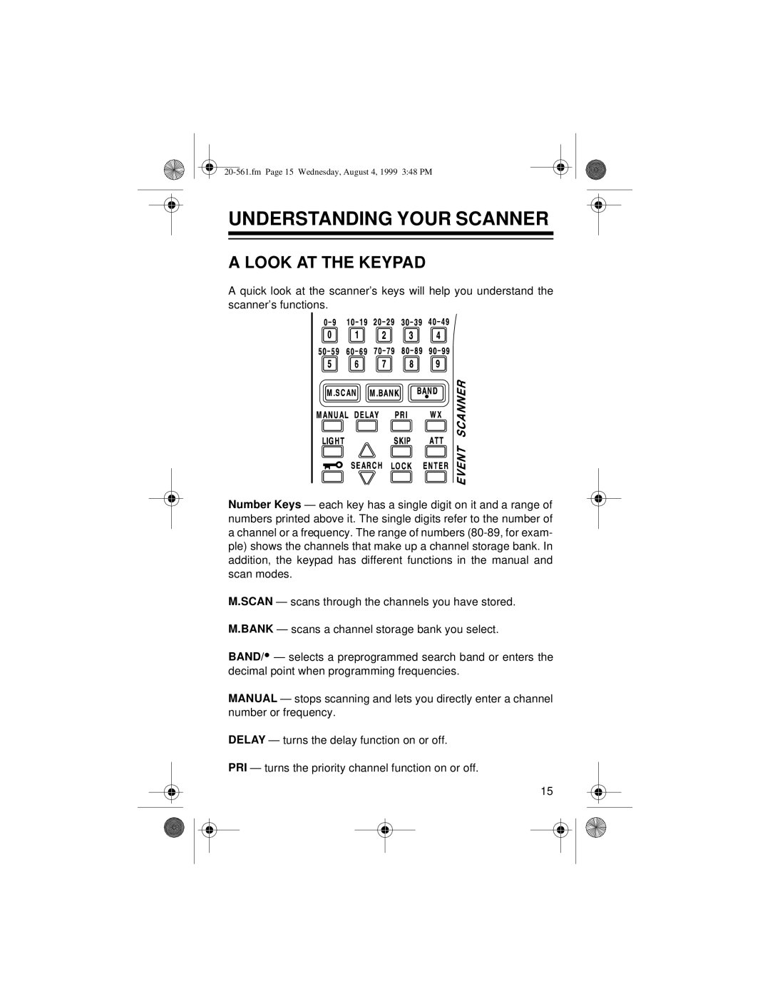 Radio Shack PRO-63 owner manual Understanding Your Scanner, Look AT the Keypad 