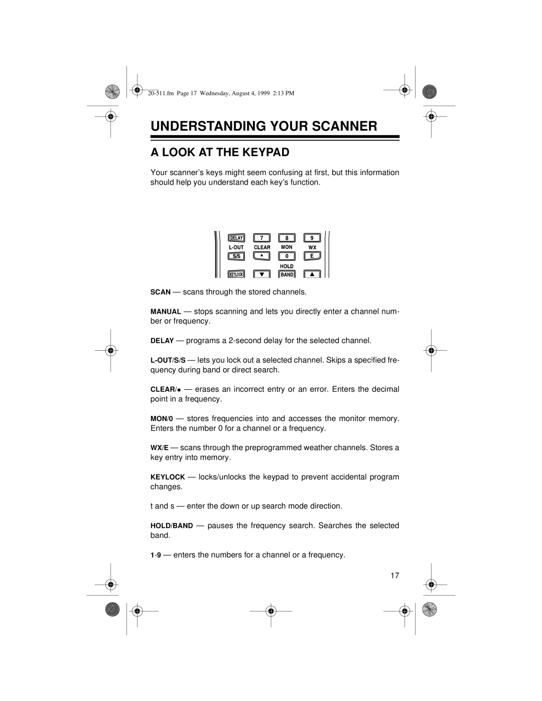 Radio Shack PRO-66 owner manual Understanding Your Scanner, Look AT the Keypad 