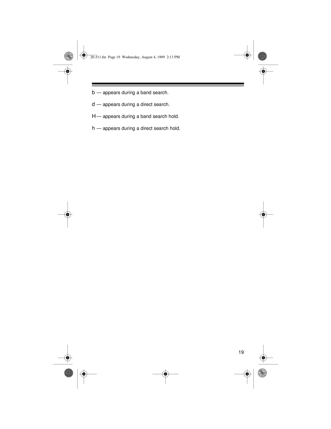 Radio Shack PRO-66 owner manual Fm Page 19 Wednesday, August 4, 1999 213 PM 