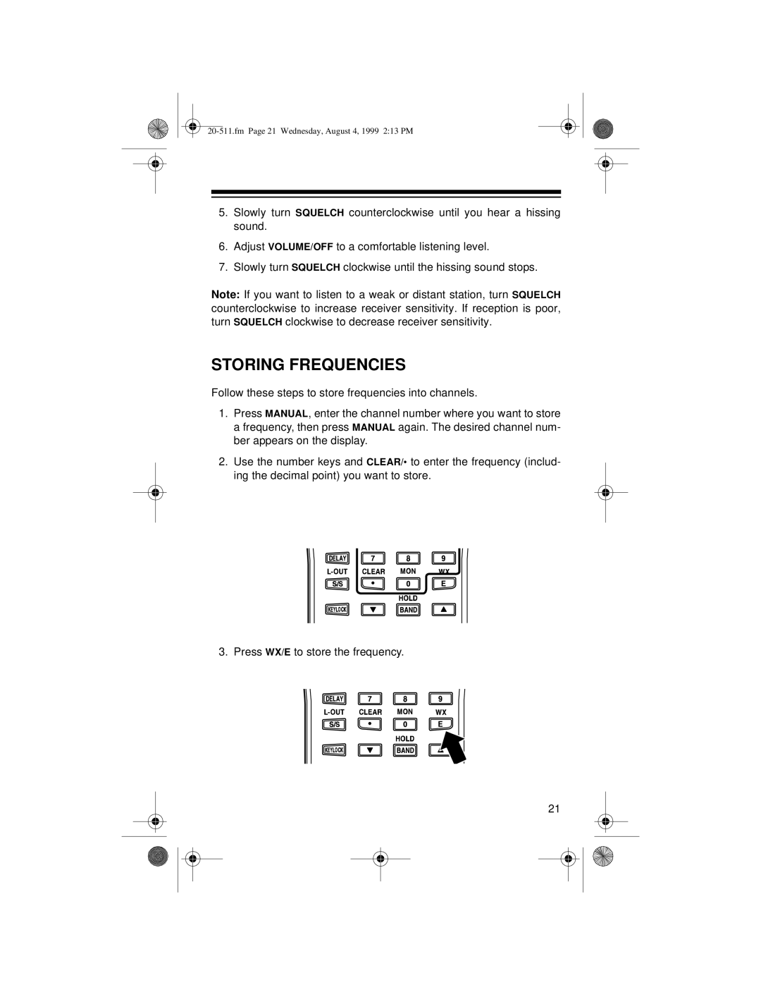 Radio Shack PRO-66 owner manual Storing Frequencies 