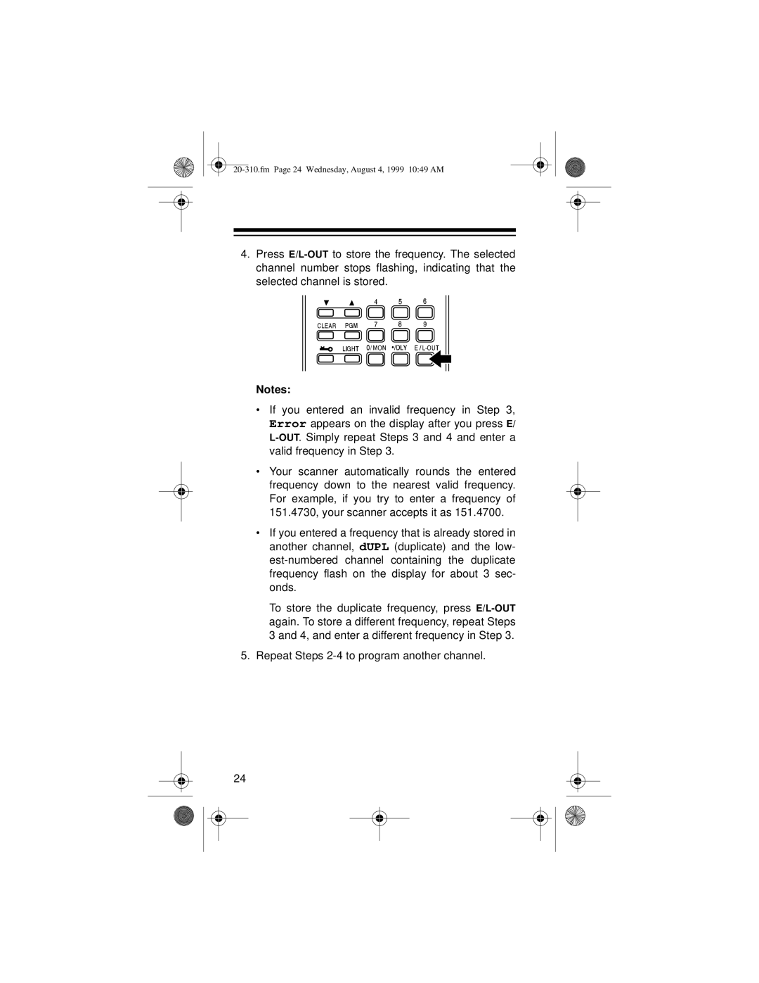 Radio Shack PRO-70 owner manual Fm Page 24 Wednesday, August 4, 1999 1049 AM 