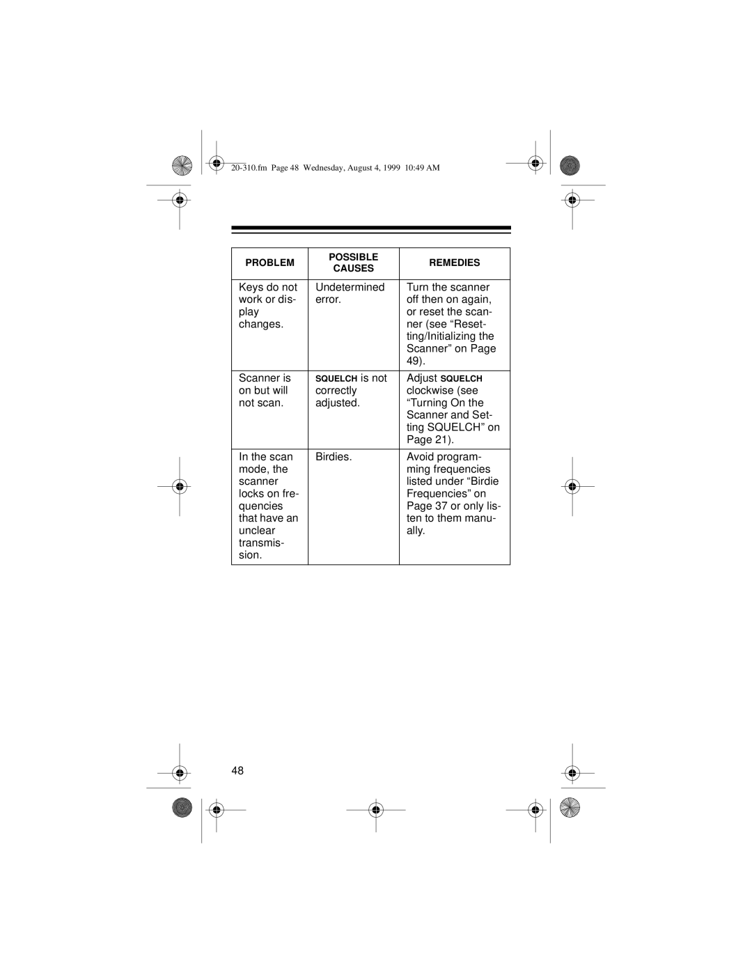 Radio Shack PRO-70 owner manual Adjust Squelch 