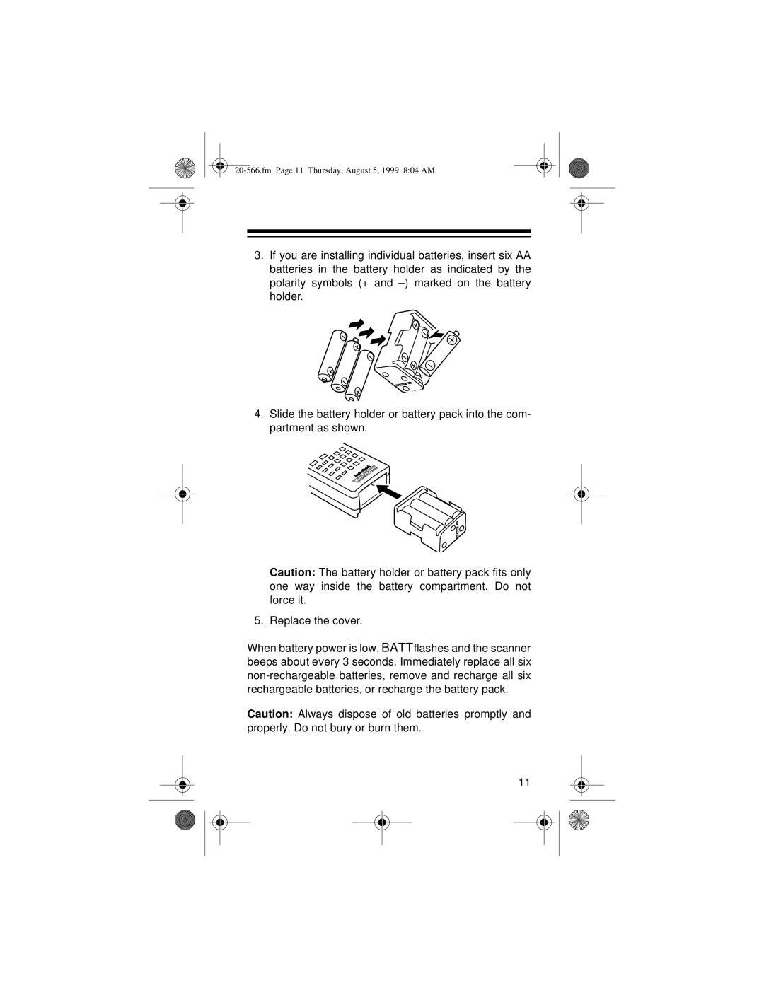 Radio Shack PRO-72 owner manual Fm Page 11 Thursday, August 5, 1999 804 AM 