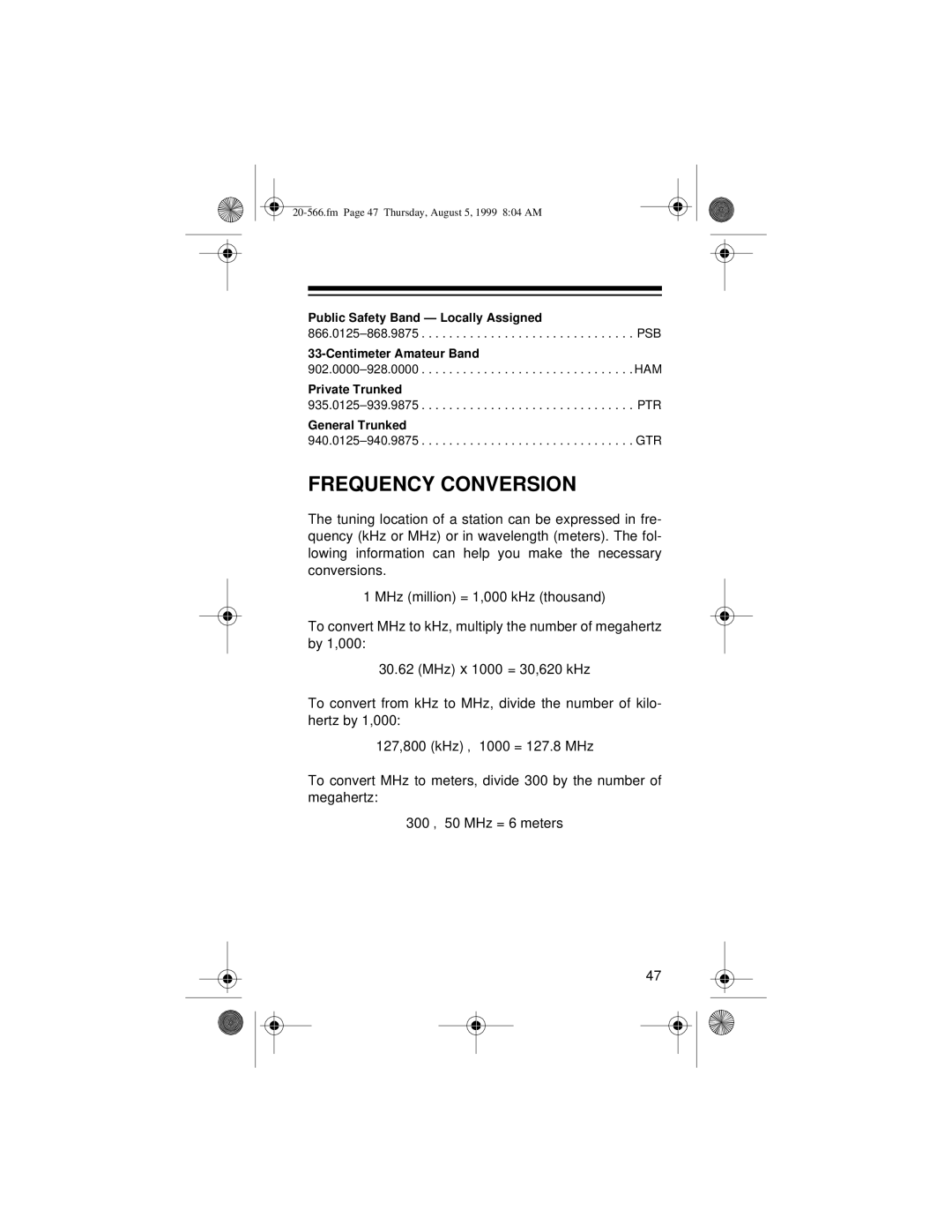 Radio Shack PRO-72 owner manual Frequency Conversion 