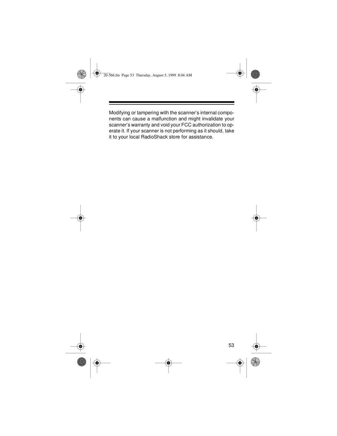 Radio Shack PRO-72 owner manual Fm Page 53 Thursday, August 5, 1999 804 AM 