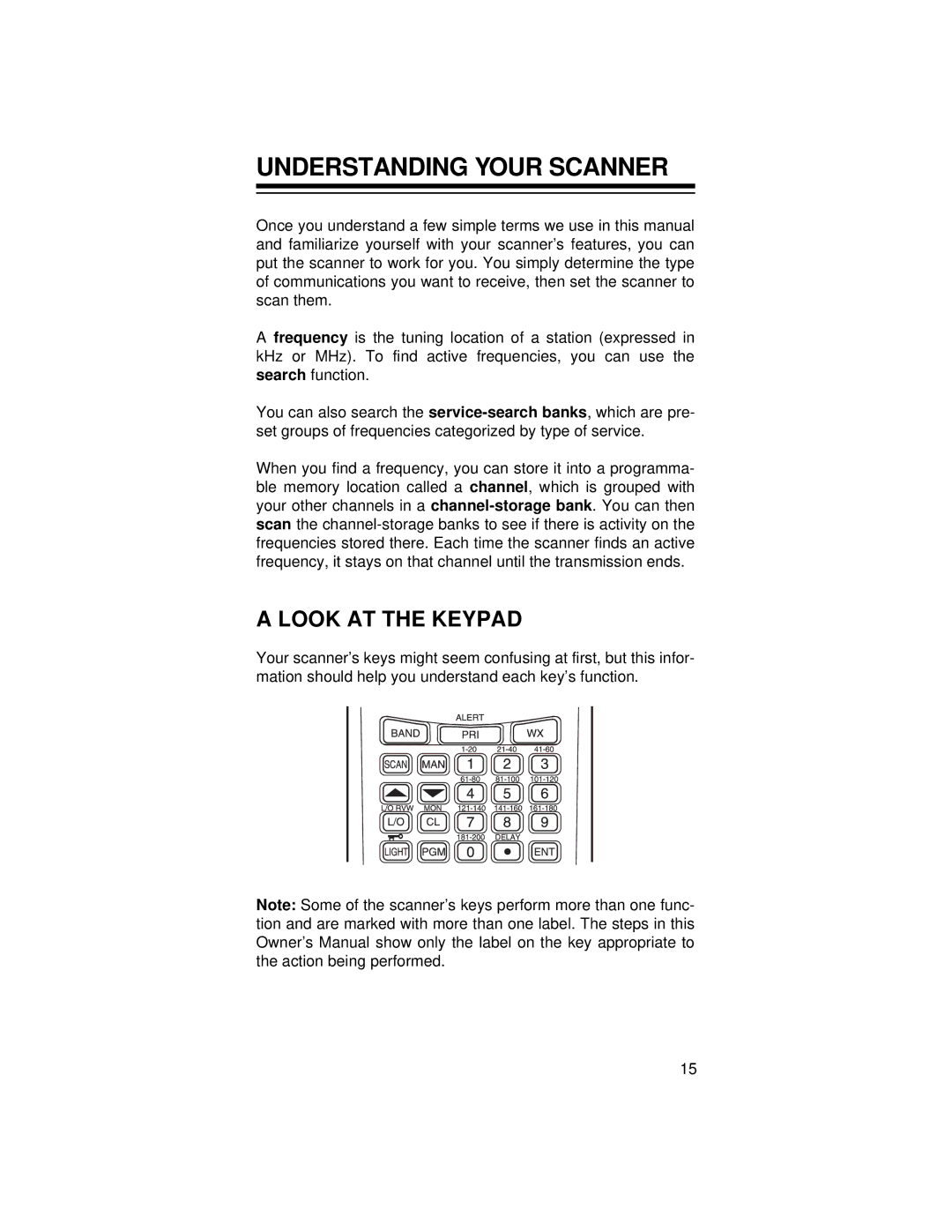 Radio Shack PRO-79 owner manual Understanding Your Scanner, Look AT the Keypad 