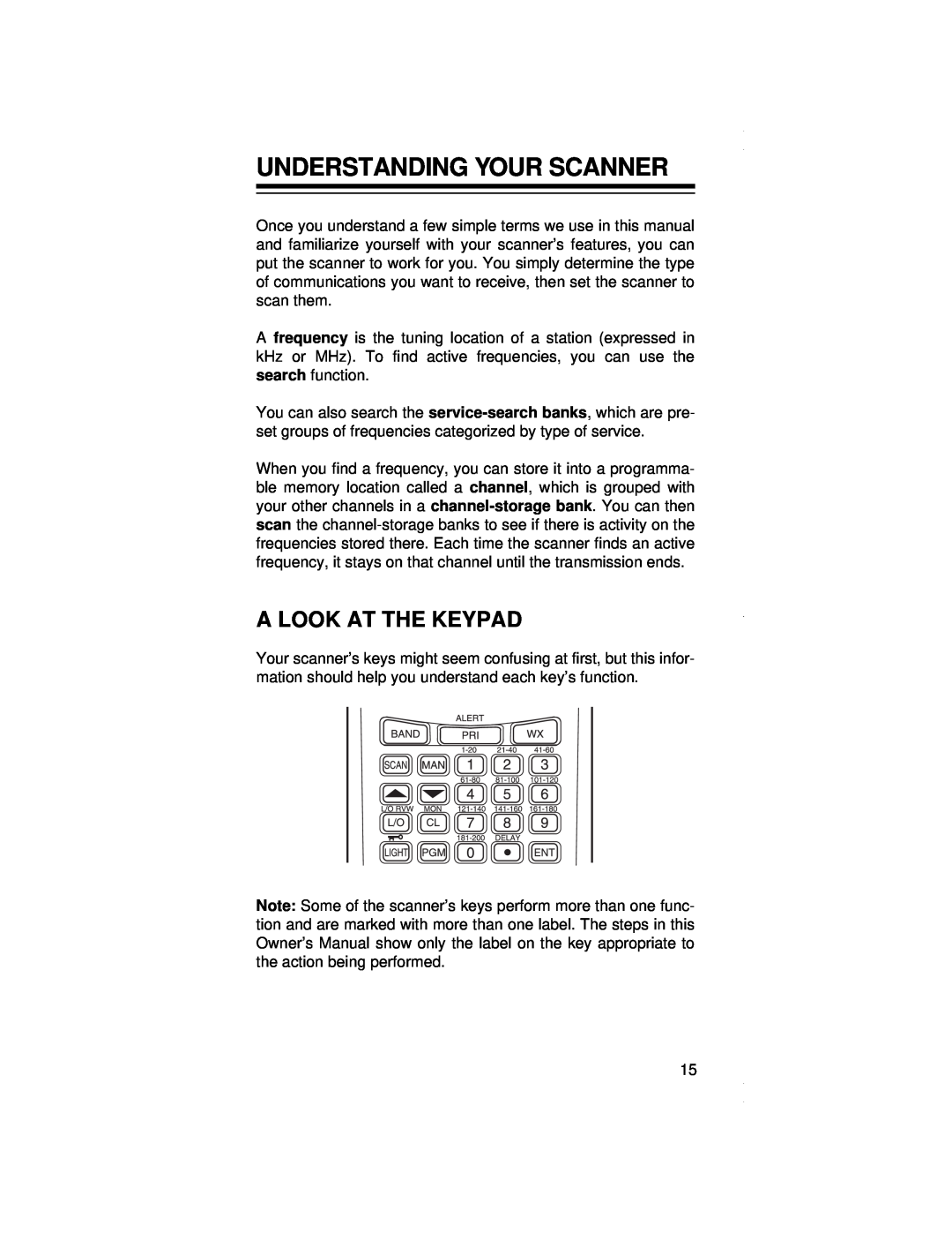 Radio Shack PRO-79 owner manual Understanding Your Scanner, A Look At The Keypad 