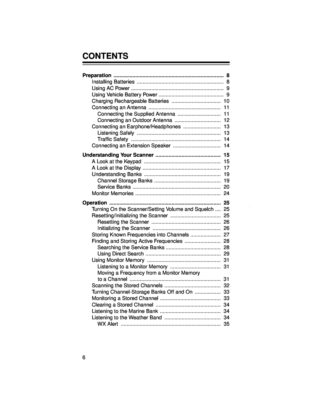 Radio Shack PRO-79 owner manual Contents 