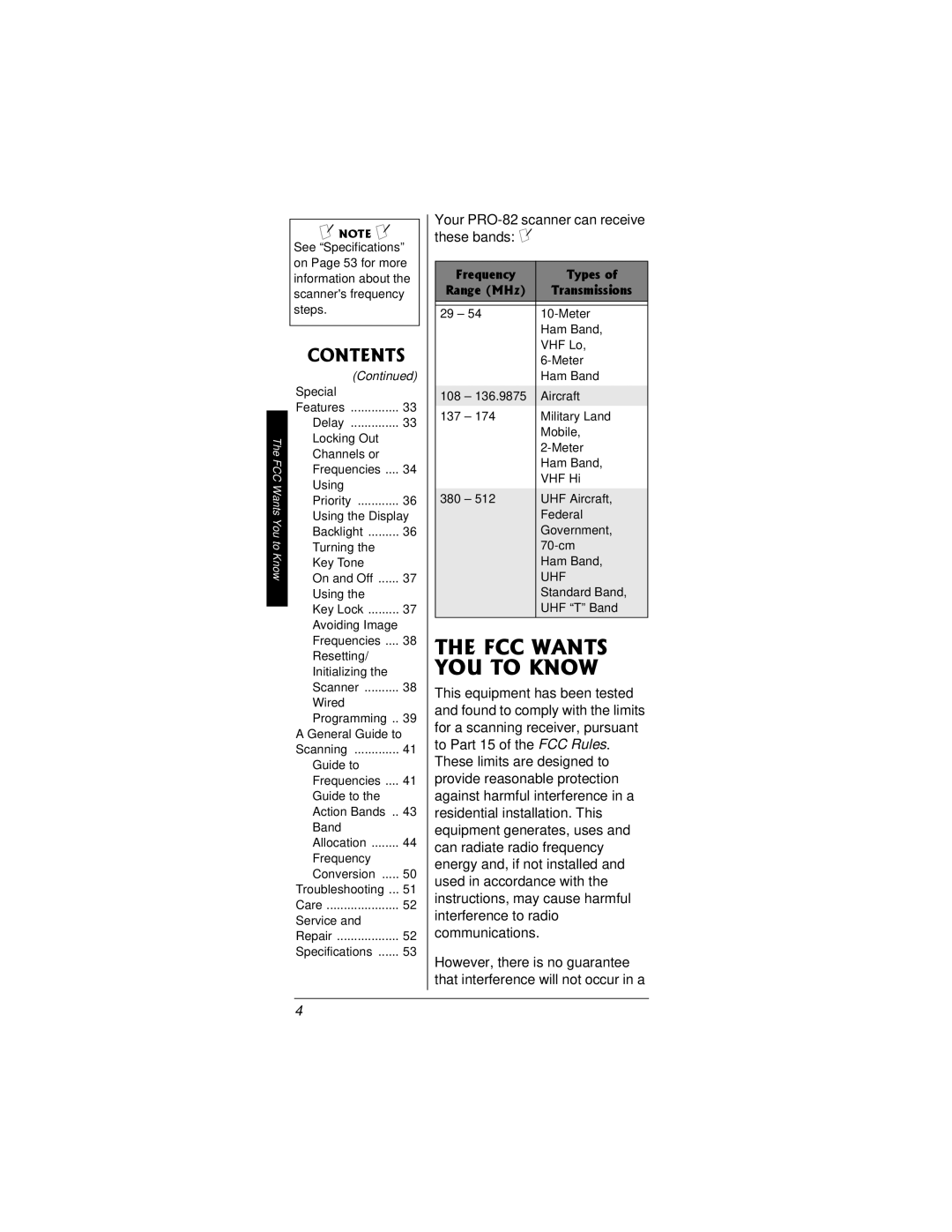 Radio Shack manual #065, Your PRO-82 scanner can receive these bands ±, Tgswgpe 6RGUQH, Uhf 