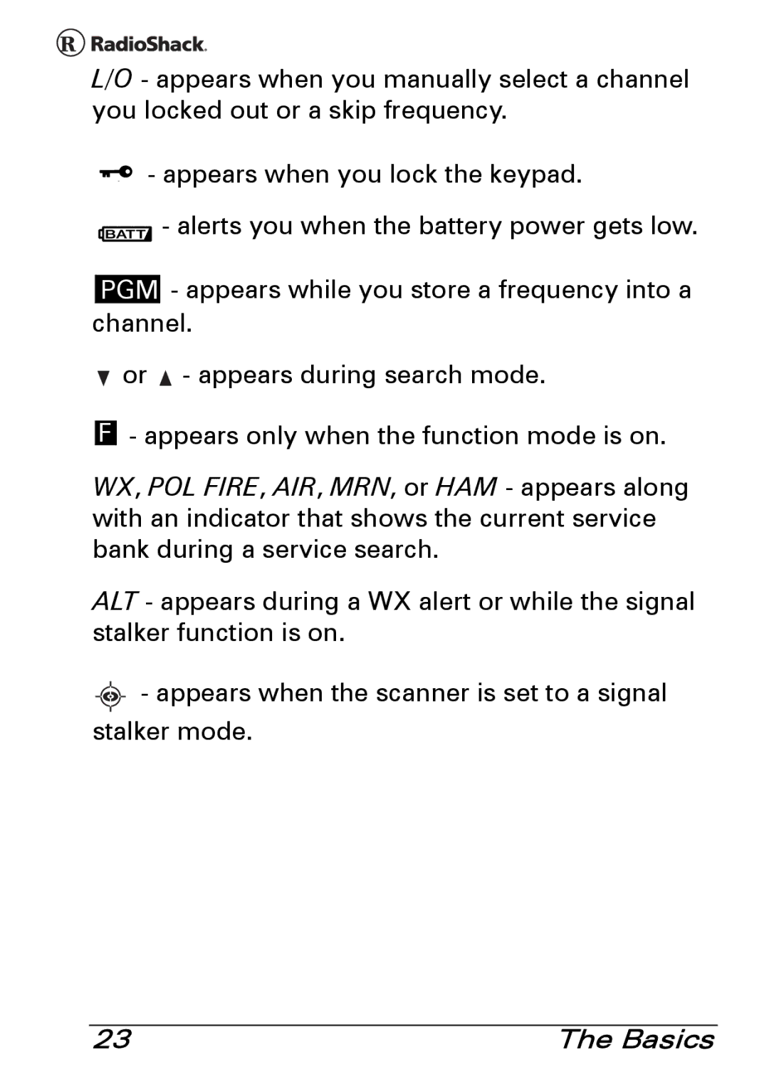 Radio Shack PRO-83 manual Basics 