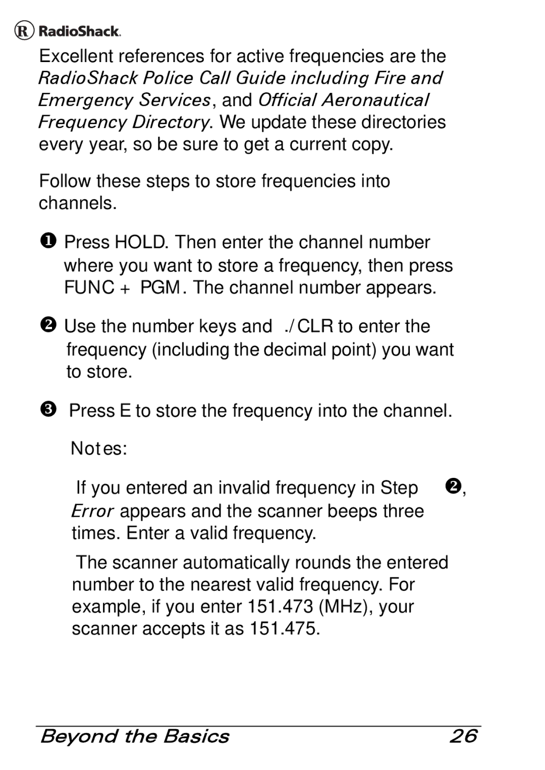 Radio Shack PRO-83 manual Beyond the Basics 