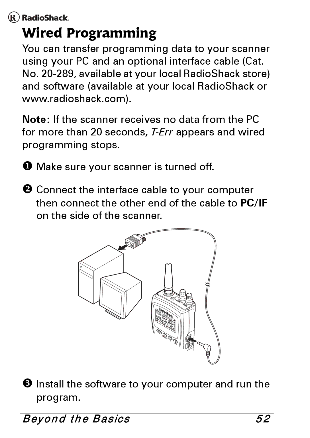 Radio Shack PRO-83 manual Wired Programming 