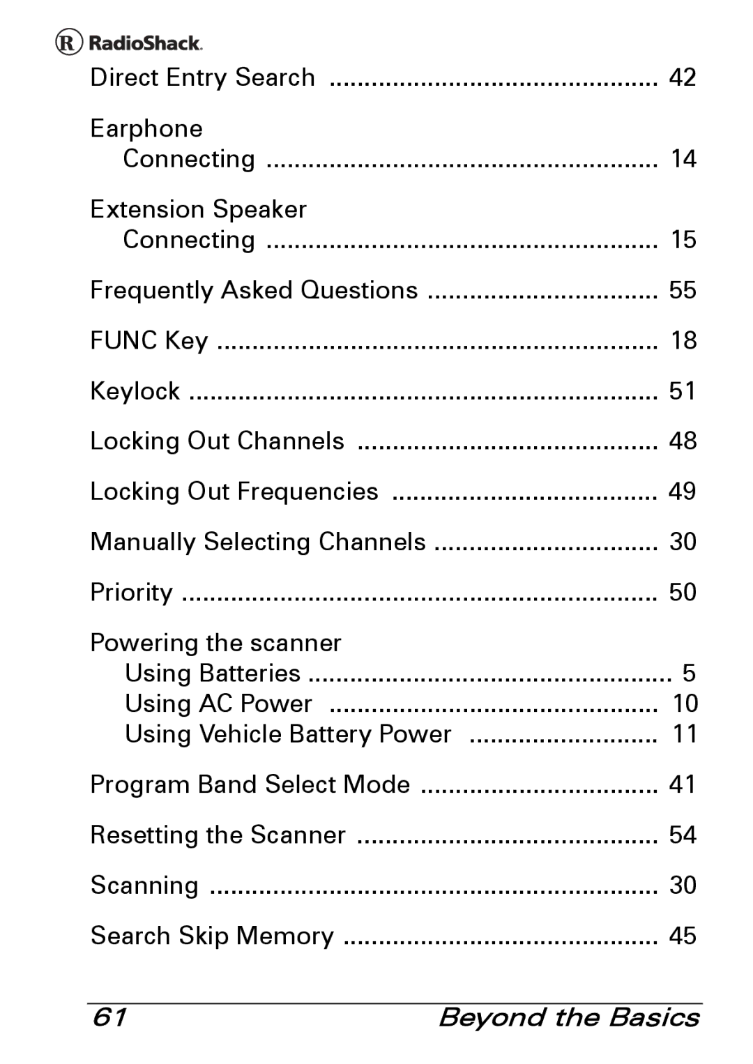 Radio Shack PRO-83 manual Earphone Connecting Extension Speaker 