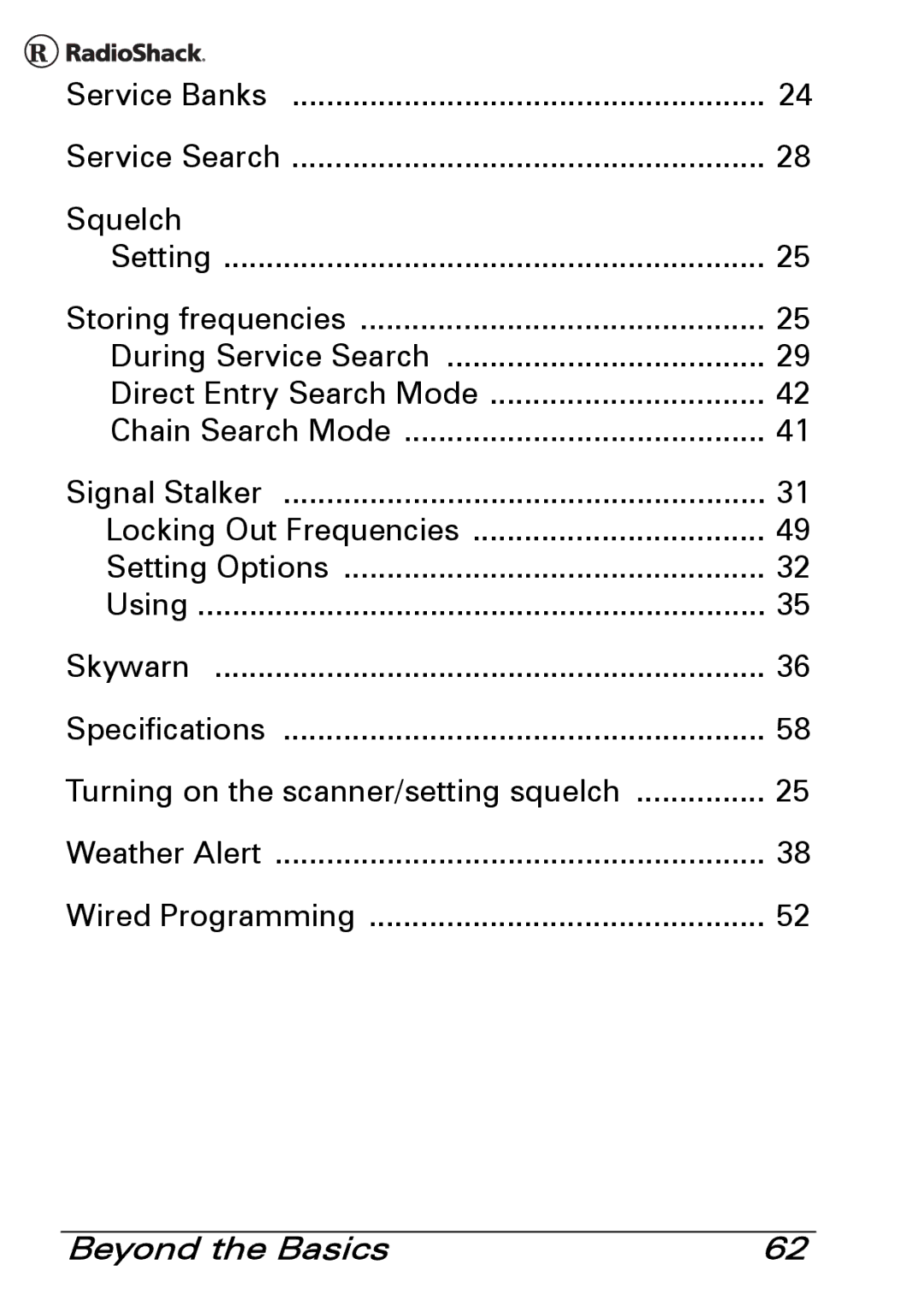 Radio Shack PRO-83 manual Squelch Setting 