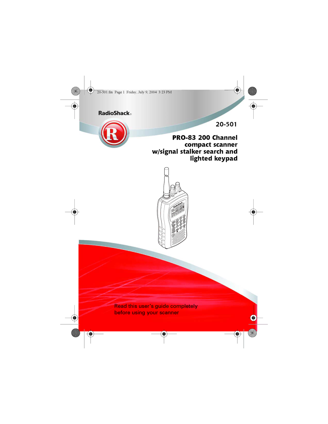 Radio Shack PRO-83 manual Read this user’s guide completely before using your scanner 