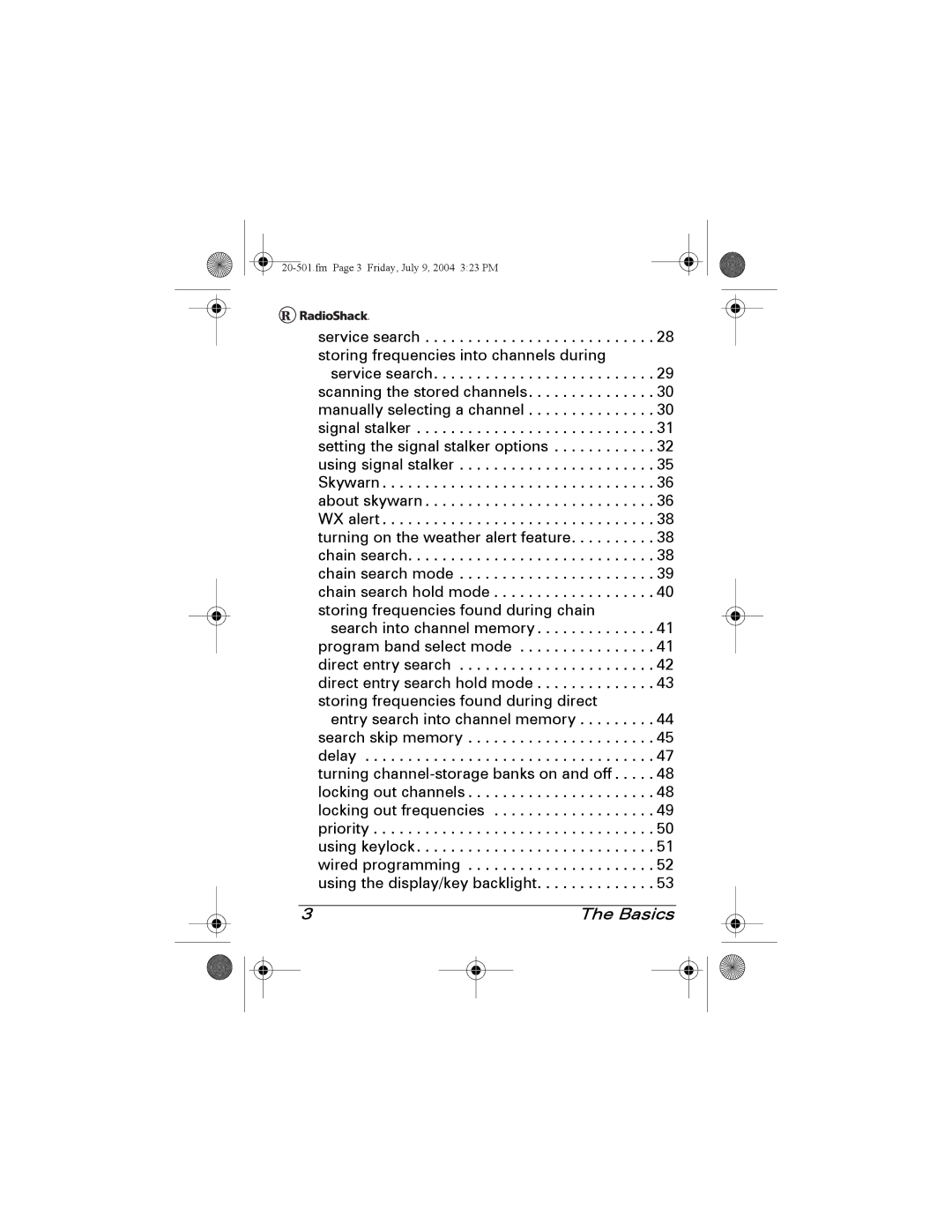 Radio Shack PRO-83 manual Service search storing frequencies into channels during 