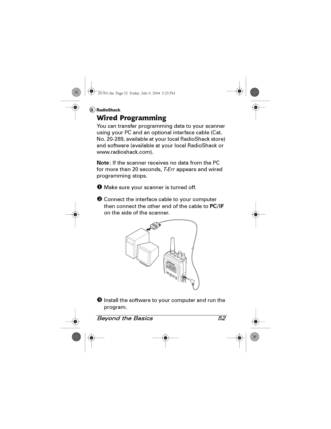 Radio Shack PRO-83 manual Wired Programming 