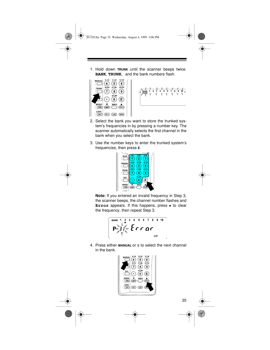 Radio Shack PRO-90 owner manual Fm Page 35 Wednesday, August 4, 1999 306 PM 