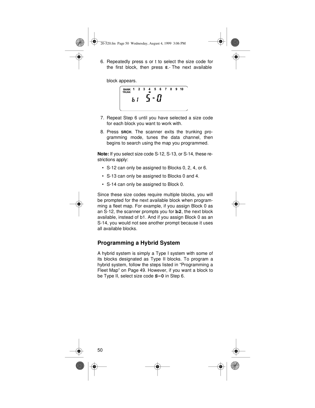 Radio Shack PRO-90 owner manual Programming a Hybrid System 