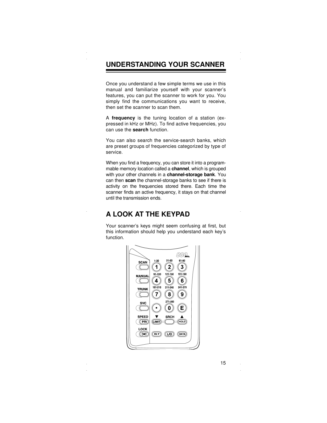 Radio Shack PRO-90 owner manual Understanding Your Scanner, Look AT the Keypad 