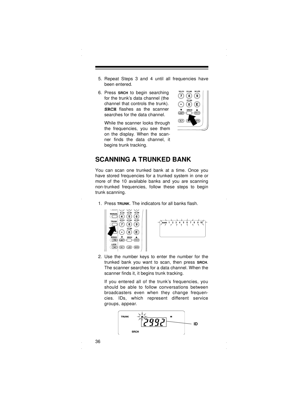 Radio Shack PRO-90 owner manual Scanning a Trunked Bank 