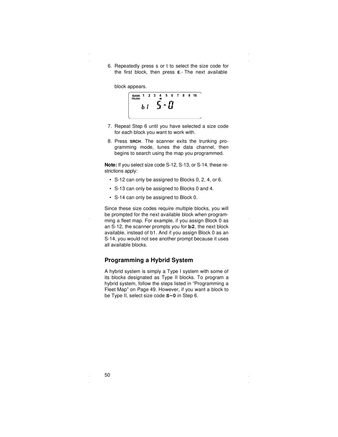 Radio Shack PRO-90 owner manual Programming a Hybrid System 