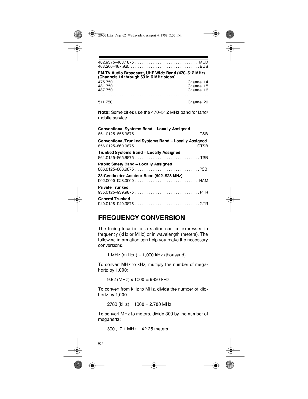 Radio Shack PRO-91 owner manual Frequency Conversion 