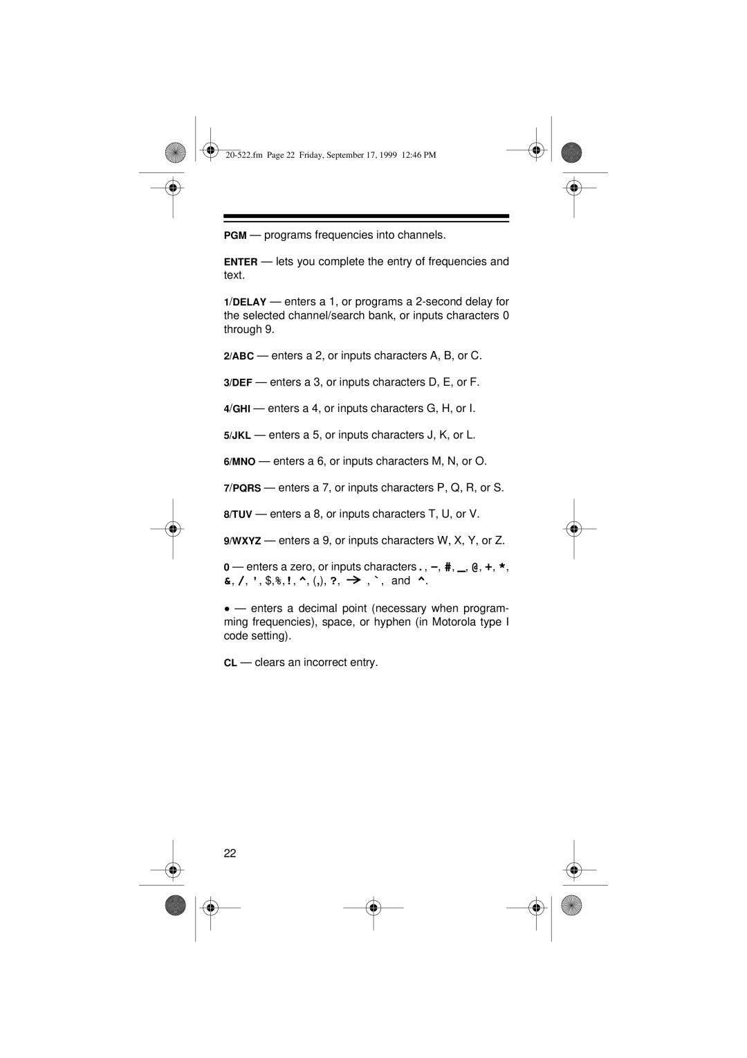 Radio Shack PRO-92 manual Fm Page 22 Friday, September 17, 1999 1246 PM 