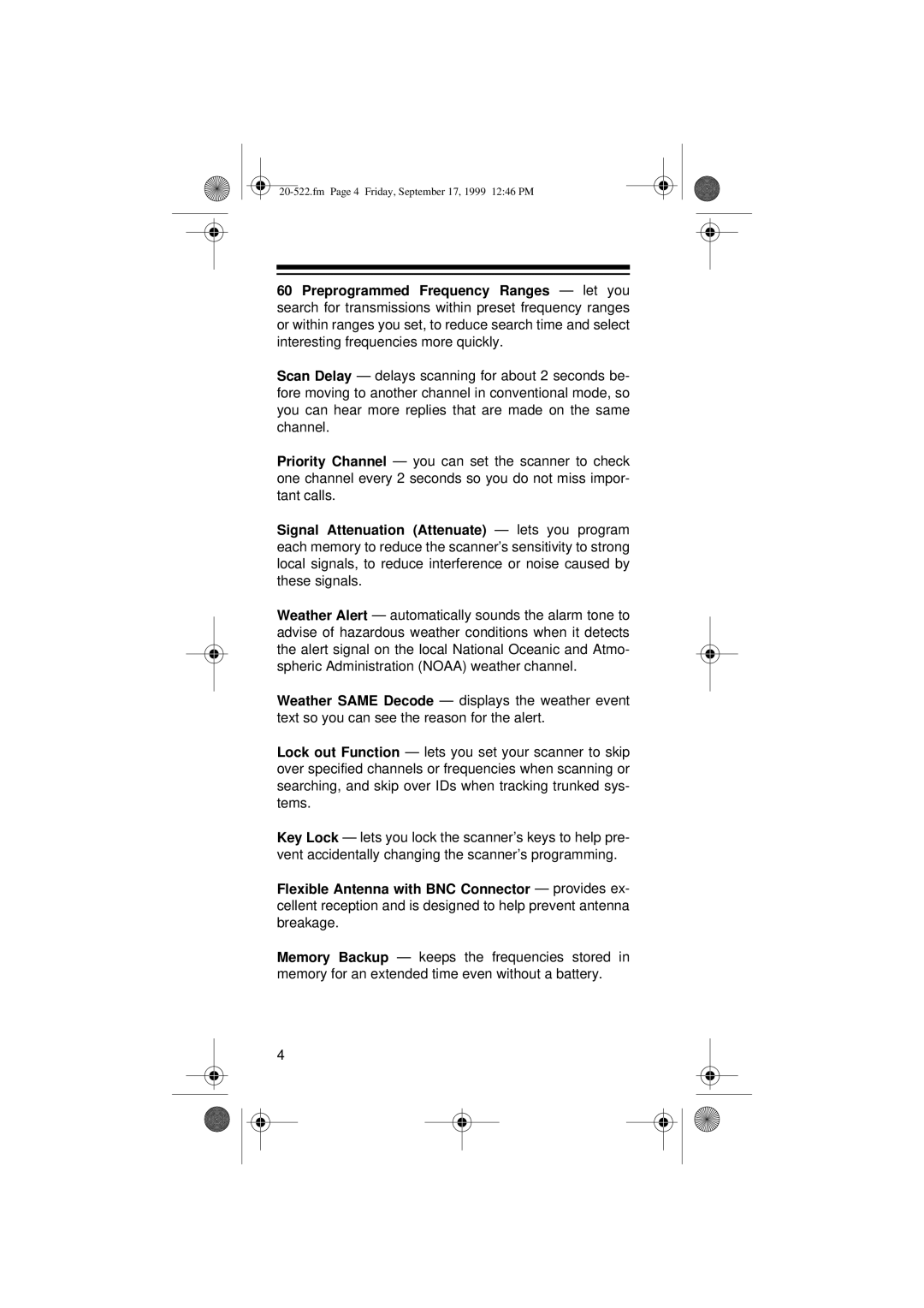 Radio Shack PRO-92 manual Fm Page 4 Friday, September 17, 1999 1246 PM 