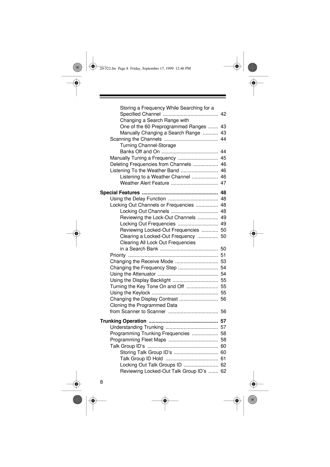 Radio Shack PRO-92 manual Special Features 