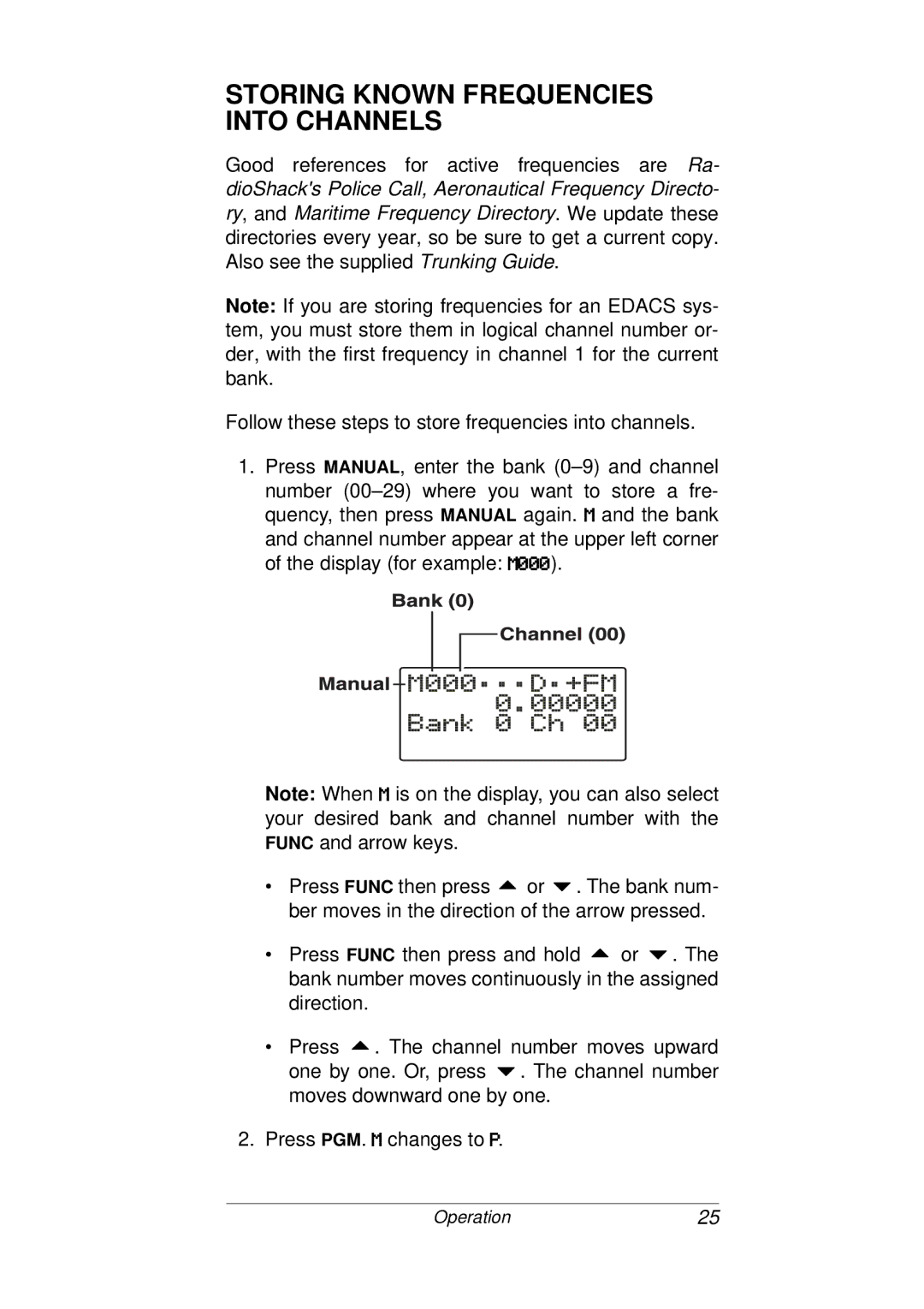 Radio Shack PRO-93 owner manual Storing Known Frequencies Into Channels 