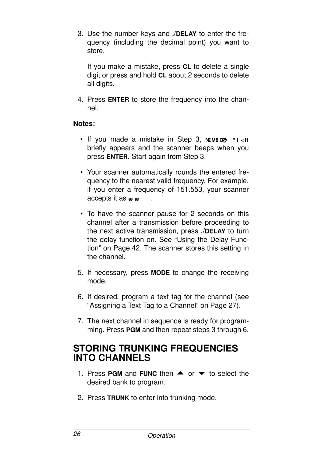 Radio Shack PRO-93 owner manual Storing Trunking Frequencies Into Channels 