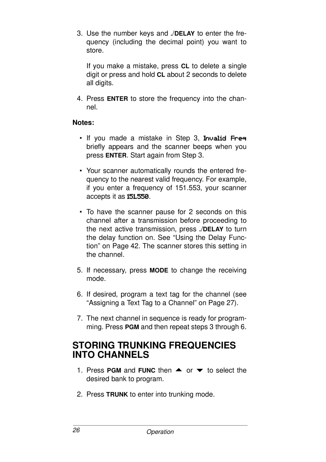 Radio Shack PRO-93 owner manual Storing Trunking Frequencies Into Channels 