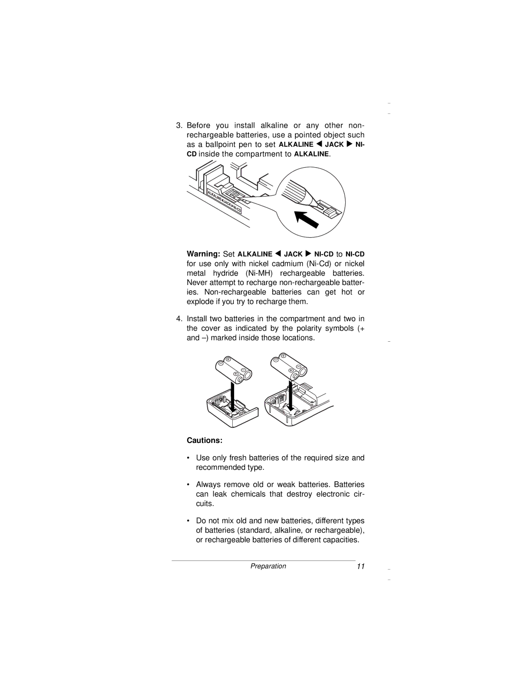 Radio Shack PRO-94 owner manual Preparation11 