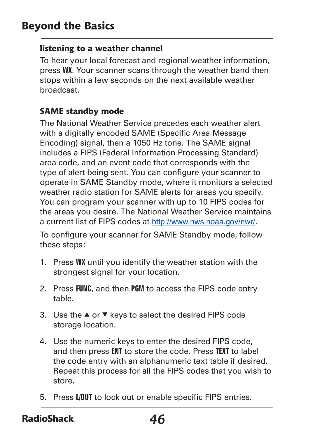 Radio Shack PRO-97 manual Listening to a weather channel, Same standby mode 