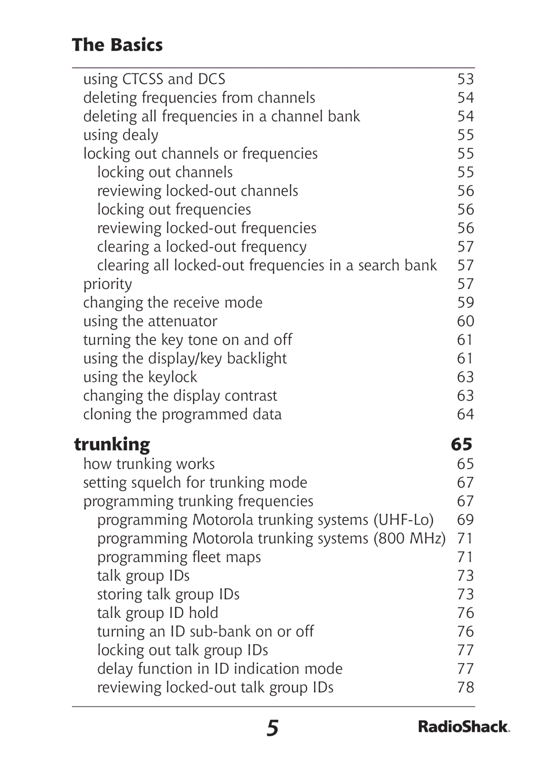 Radio Shack PRO-97 manual Trunking 