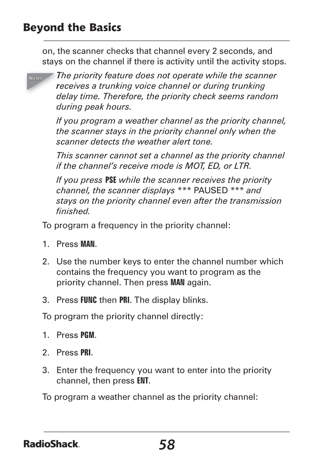 Radio Shack PRO-97 manual Beyond the Basics 