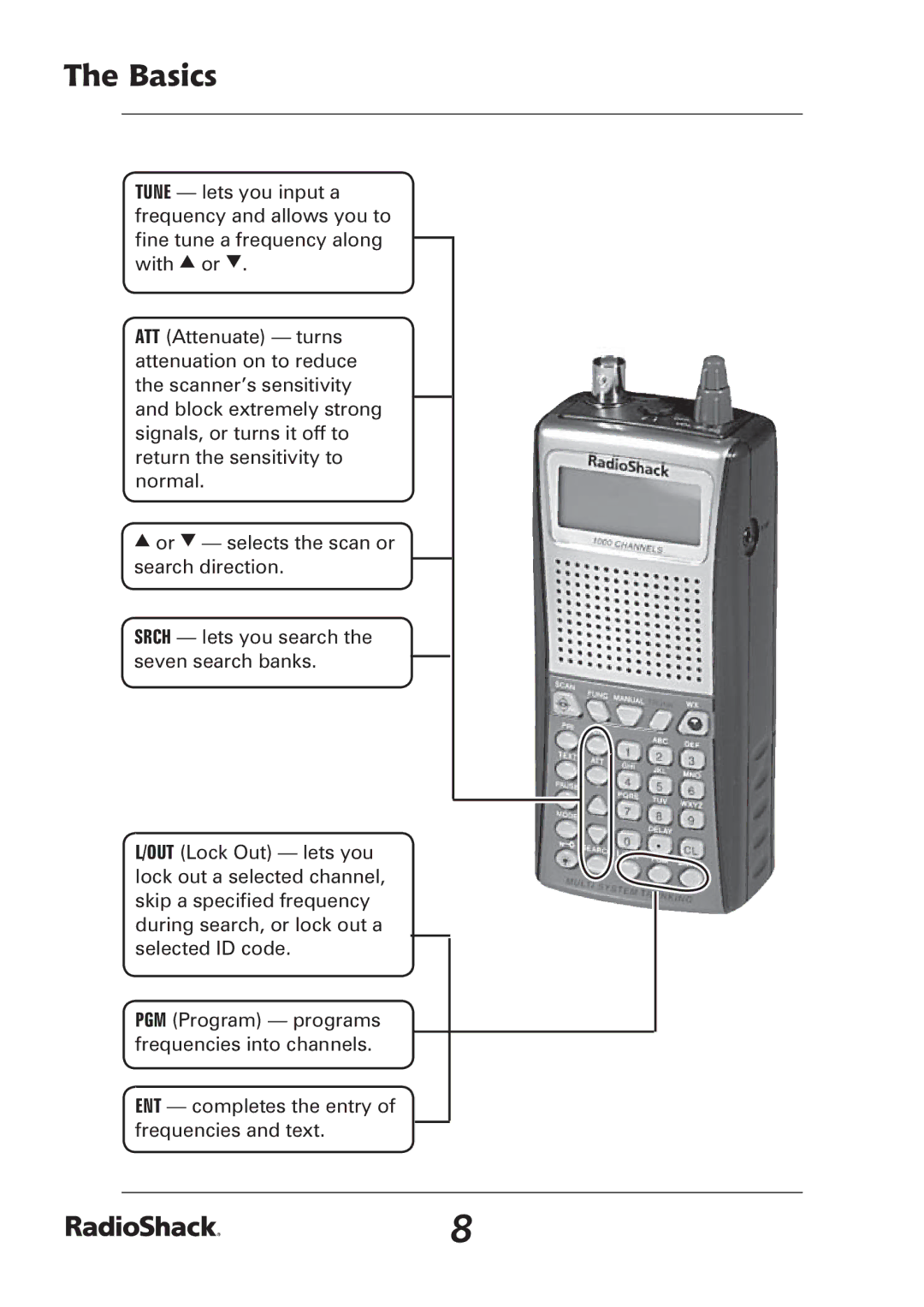 Radio Shack PRO-97 manual ENT completes the entry of frequencies and text 