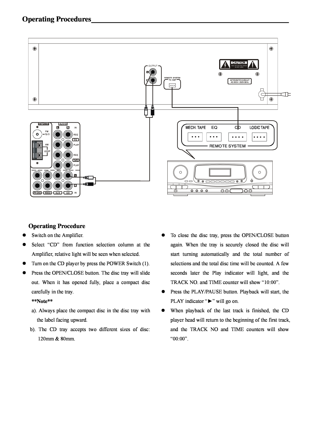 Radio Shack PT-668C manual Operating Procedures 