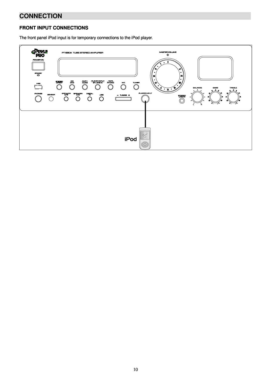 Radio Shack PT-990A manual Front Input Connections 