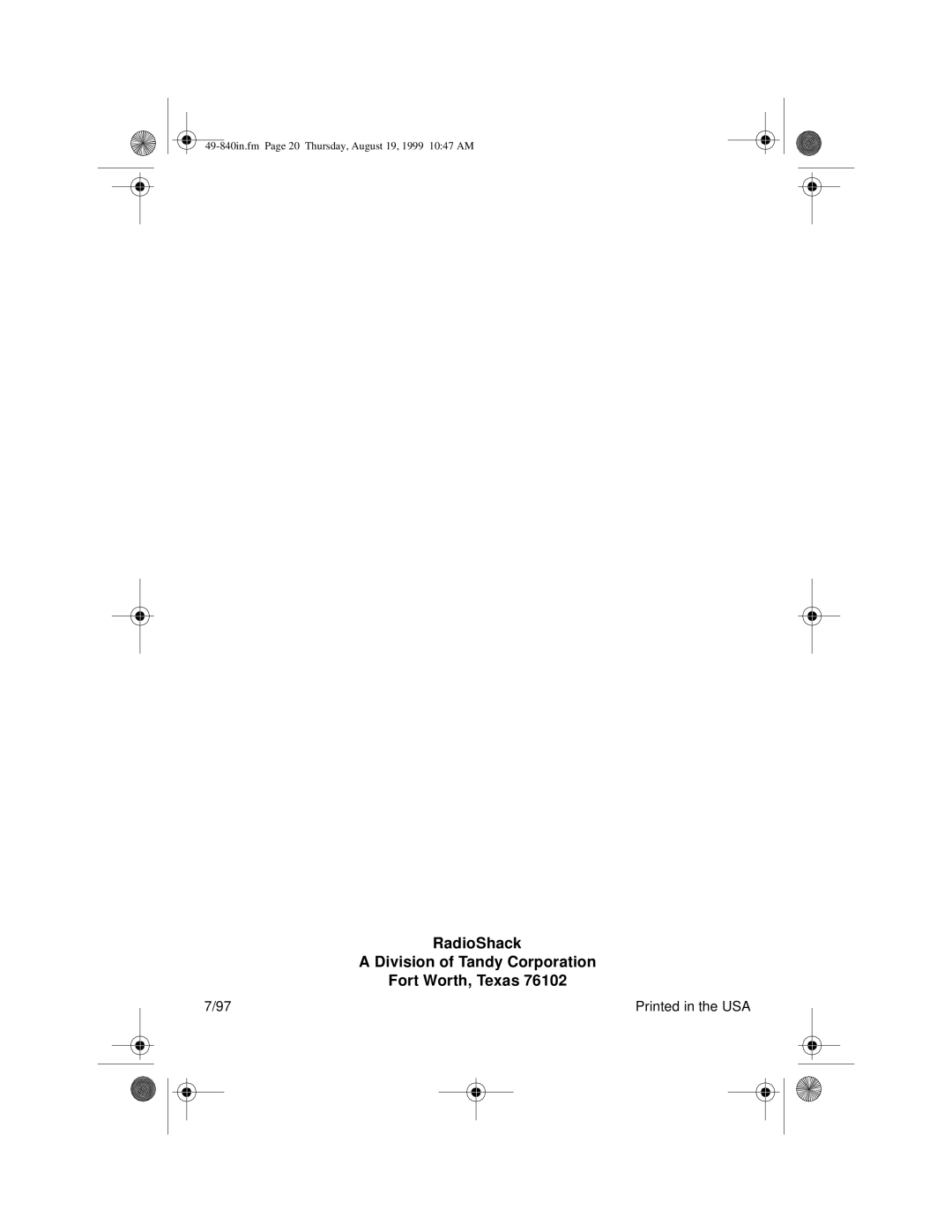 Radio Shack RS-4000 installation manual RadioShack Division of Tandy Corporation Fort Worth, Texas 