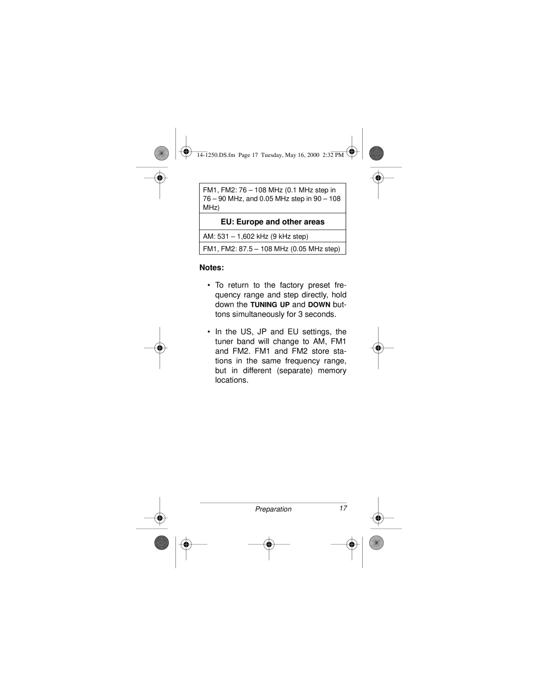 Radio Shack SCP-107 owner manual EU Europe and other areas 